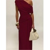 image:imageGORGLITTER Womens Bridesmaid Dresses One Off The Shoulder Formal DressesWine Red