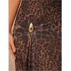 image:imageGORGLITTER Womens Cheetah Print Halter Maxi Dress Sexy Metal Ruched Bodycon Leopard Night Out Evening Long DressesCoffee Brown