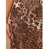 image:imageGORGLITTER Womens Cheetah Print Halter Maxi Dress Sexy Metal Ruched Bodycon Leopard Night Out Evening Long DressesKhaki