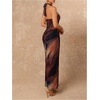 image:imageGORGLITTER Womens Cheetah Print Halter Maxi Dress Sexy Metal Ruched Bodycon Leopard Night Out Evening Long DressesRed Violet