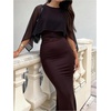 image:imageGORGLITTER Womens Chiffon Cape Dress Going Out Evening Gowns Formal DressBrown
