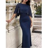 image:imageGORGLITTER Womens Chiffon Cape Dress Going Out Evening Gowns Formal DressRoyal Blue