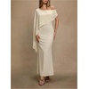 image:imageGORGLITTER Womens Chiffon of Bride Dresses Off Shoulder Dolman Sleeve Bodycon Maxi Cocktail Wedding Guest DressApricot