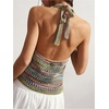 image:imageGORGLITTER Womens Colorful Sweater Vest Boho Backless Halter Knit TopsMulticolor