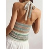 image:imageGORGLITTER Womens Colorful Sweater Vest Boho Backless Halter Knit TopsMulticolor Green