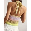 image:imageGORGLITTER Womens Colorful Sweater Vest Boho Backless Halter Knit TopsMulticolor Hollow