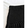image:imageGORGLITTER Womens Crochet Going Out Outfit Crop Tube Top Fringe Mini SkirtBlack