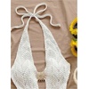image:imageGORGLITTER Womens Crochet Romper Sexy Deep V Halter Beach Going Out RomperWhite