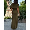 image:imageGORGLITTER Womens Elegant Classy Cape Dress Party Draped DressArmy Green