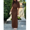 image:imageGORGLITTER Womens Elegant Classy Cape Dress Party Draped DressCoffee