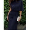 image:imageGORGLITTER Womens Elegant Classy Cape Dress Party Draped DressDark Blue