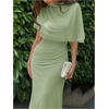 image:imageGORGLITTER Womens Elegant Classy Cape Dress Party Draped DressGreen