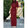 image:imageGORGLITTER Womens Elegant Classy Cape Dress Party Draped DressRed