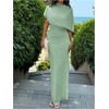 image:imageGORGLITTER Womens Elegant Classy Cape Dress Party Draped DressSolid Green