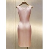 image:imageGORGLITTER Womens Elegant Satin Midi Dress Dressy Draped Ruched Sleeveless Bodycon Wedding Guest Evening Party DressPink