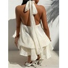 image:imageGORGLITTER Womens Halter Mini Dress Chiffon Fall Wedding Guest OutfitsApricot