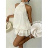 image:imageGORGLITTER Womens Halter Mini Dress Chiffon Fall Wedding Guest OutfitsApricot