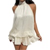 image:imageGORGLITTER Womens Halter Mini Dress Chiffon Fall Wedding Guest OutfitsApricot