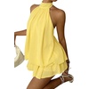 image:imageGORGLITTER Womens Halter Mini Dress Chiffon Fall Wedding Guest OutfitsYellow