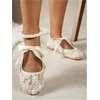 image:imageGORGLITTER Womens Lace Mesh Ballet Flats Ballerina Maryjanes Dress ShoesBeige
