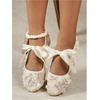 image:imageGORGLITTER Womens Lace Mesh Ballet Flats Ballerina Maryjanes Dress ShoesBeige