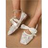 image:imageGORGLITTER Womens Lace Mesh Ballet Flats Ballerina Maryjanes Dress ShoesBeige B