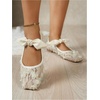 image:imageGORGLITTER Womens Lace Mesh Ballet Flats Ballerina Maryjanes Dress ShoesBeige Bow