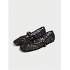 image:imageGORGLITTER Womens Lace Mesh Ballet Flats Ballerina Maryjanes Dress ShoesBlack B