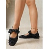 image:imageGORGLITTER Womens Lace Mesh Ballet Flats Ballerina Maryjanes Dress ShoesBlack Bow