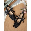 image:imageGORGLITTER Womens Lace Mesh Ballet Flats Ballerina Maryjanes Dress ShoesBlack D