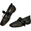 image:imageGORGLITTER Womens Lace Mesh Ballet Flats Ballerina Maryjanes Dress ShoesBow Black