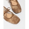 image:imageGORGLITTER Womens Lace Mesh Ballet Flats Ballerina Maryjanes Dress ShoesBrown
