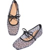 image:imageGORGLITTER Womens Lace Mesh Ballet Flats Ballerina Maryjanes Dress ShoesLeopard Cheetah Black