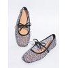 image:imageGORGLITTER Womens Lace Mesh Ballet Flats Ballerina Maryjanes Dress ShoesLeopard Cheetah Black