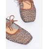 image:imageGORGLITTER Womens Lace Mesh Ballet Flats Ballerina Maryjanes Dress ShoesLeopard Cheetah Brown