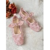 image:imageGORGLITTER Womens Lace Mesh Ballet Flats Ballerina Maryjanes Dress ShoesLight Pink