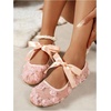 image:imageGORGLITTER Womens Lace Mesh Ballet Flats Ballerina Maryjanes Dress ShoesLight Pink C