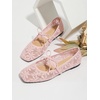 image:imageGORGLITTER Womens Lace Mesh Ballet Flats Ballerina Maryjanes Dress ShoesPink a