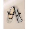 image:imageGORGLITTER Womens Lace Mesh Ballet Flats Ballerina Maryjanes Dress ShoesPolka Dots White