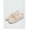 image:imageGORGLITTER Womens Lace Mesh Ballet Flats Ballerina Maryjanes Dress ShoesWhite
