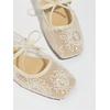 image:imageGORGLITTER Womens Lace Mesh Ballet Flats Ballerina Maryjanes Dress ShoesWhite