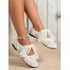 image:imageGORGLITTER Womens Lace Mesh Ballet Flats Ballerina Maryjanes Dress ShoesWhite B