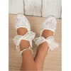 image:imageGORGLITTER Womens Lace Mesh Ballet Flats Ballerina Maryjanes Dress ShoesWhite B