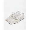 image:imageGORGLITTER Womens Lace Mesh Ballet Flats Ballerina Maryjanes Dress ShoesWhite a