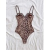 image:imageGORGLITTER Womens Leopard Print Corset Bodysuit Sexy Date Night Club TopsBrown