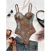 image:imageGORGLITTER Womens Leopard Print Corset Bodysuit Sexy Date Night Club TopsMulticolor Brown