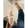 image:imageGORGLITTER Womens Mesh Ballet Flats Fishnet Sheer Ballerina Maryjane ShoesBeige