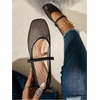 image:imageGORGLITTER Womens Mesh Ballet Flats Fishnet Sheer Ballerina Maryjane ShoesBlack