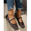 image:imageGORGLITTER Womens Mesh Ballet Flats Fishnet Sheer Ballerina Maryjane ShoesBlack