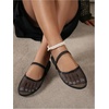 image:imageGORGLITTER Womens Mesh Ballet Flats Fishnet Sheer Ballerina Maryjane ShoesBlack Round Toe